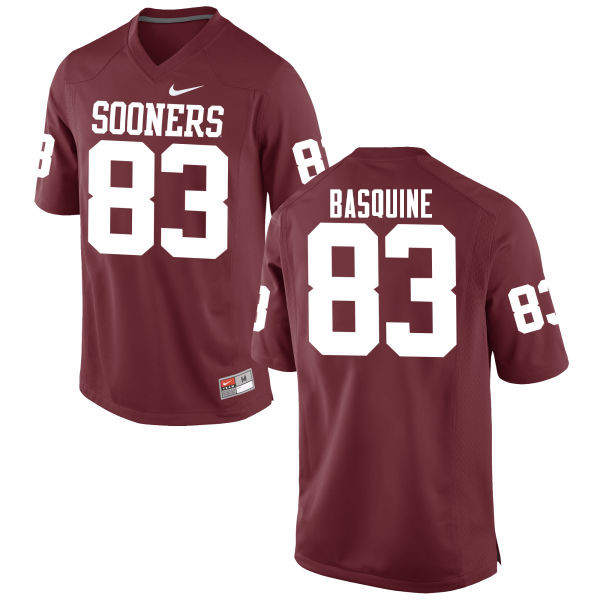 Men Oklahoma Sooners #83 Nick Basquine College Football Jerseys Game-Crimson